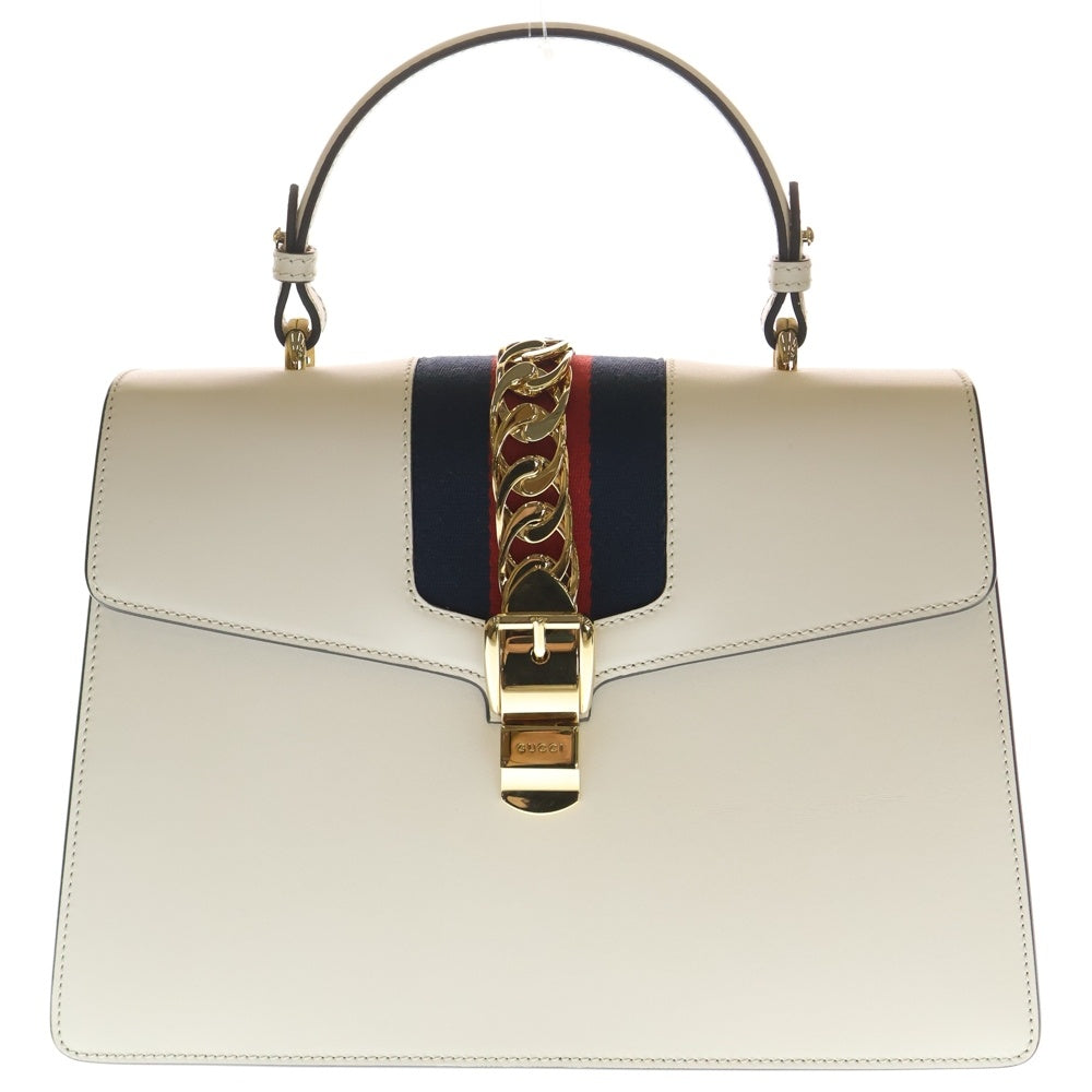 GUCCI(グッチ) シルヴィ 2WAY ハンドバッグ ショルダーバッグ レザー ホワイト 431665 レディース