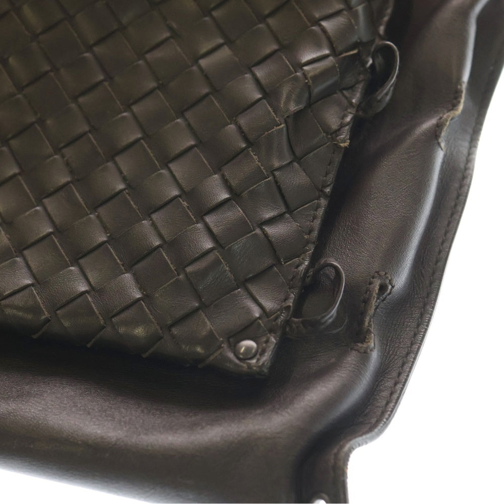BOTTEGA VENETA(ボッテガヴェネタ) イントレチャート ウエストバッグ ボディバッグ ショルダーバッグ レザー ダークブラウン 121604 V4651