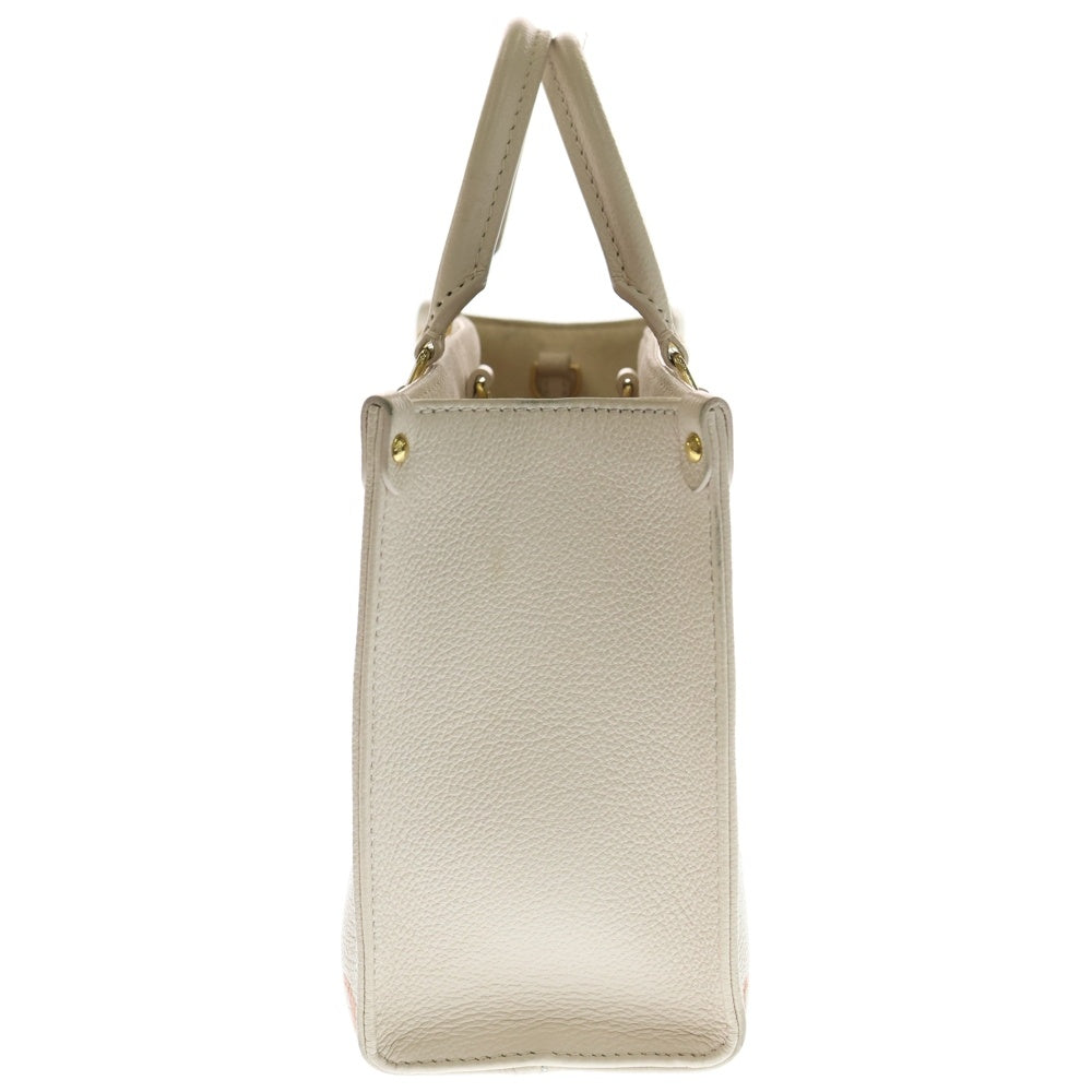 LOUIS VUITTON(ルイヴィトン) オンザゴーPM モノグラム アンプラント ジャイアント グラデーション レザー 2WAY ハンド ショルダーバッグ ゴールド金具 ベージュ/オレンジ M46513