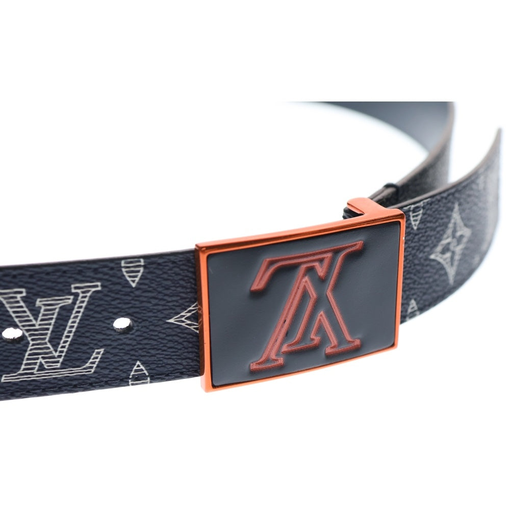 LOUIS VUITTON(ルイヴィトン) サンチュール・メトロポール モノグラム・キャンバスベルトネイビー レザー M0049T オレンジ金具