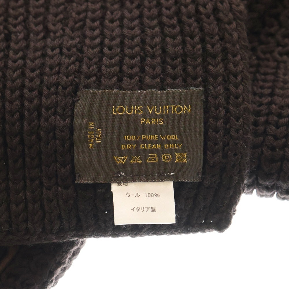 LOUIS VUITTON(ルイヴィトン) エシャルプ ダミエ ウール ニット マフラー ブラウン レディース