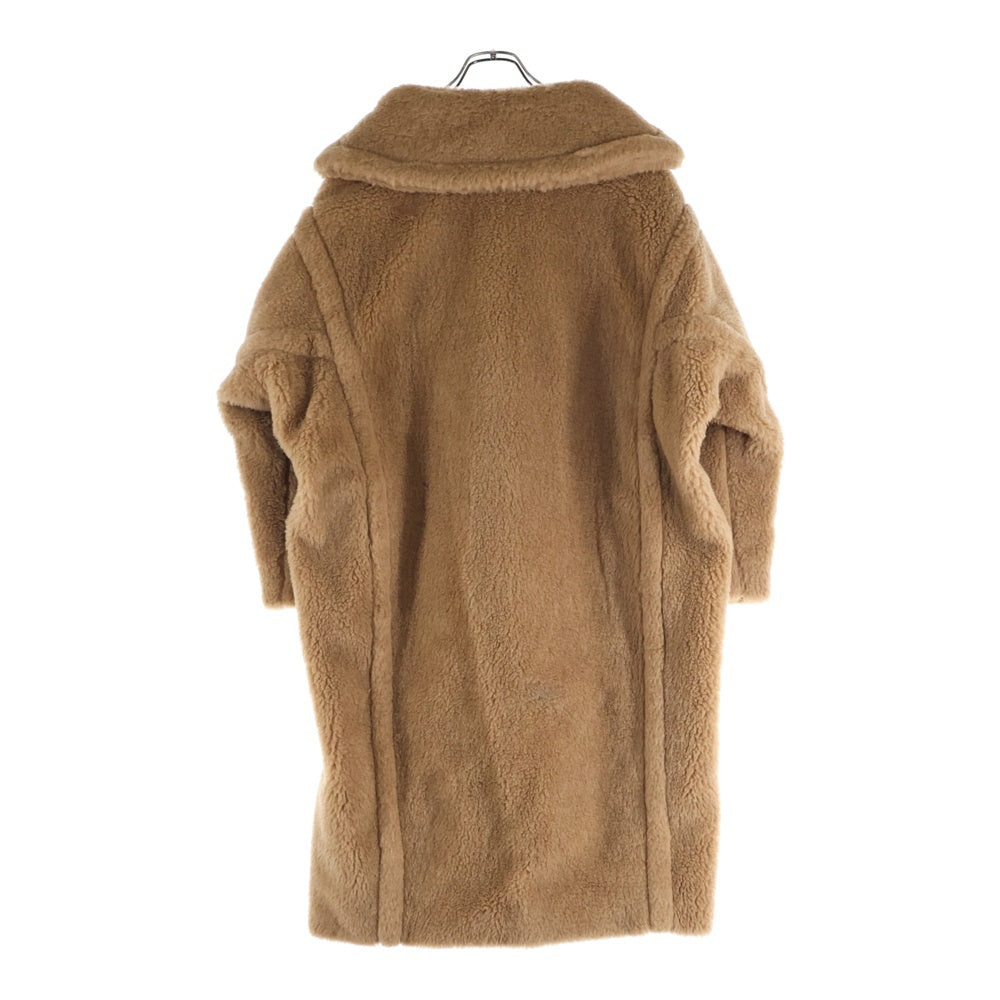 Max Mara(マックスマーラ) TEDDY テディベア シルク混 キャメル ボア ダブルブレスト チェスター ロングコート ブラウン レディース 2521016082