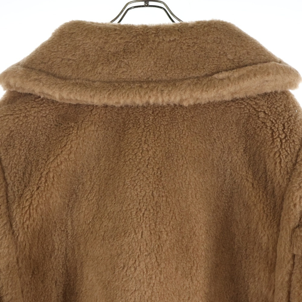 Max Mara(マックスマーラ) TEDDY テディベア シルク混 キャメル ボア ダブルブレスト チェスター ロングコート ブラウン レディース 2521016082