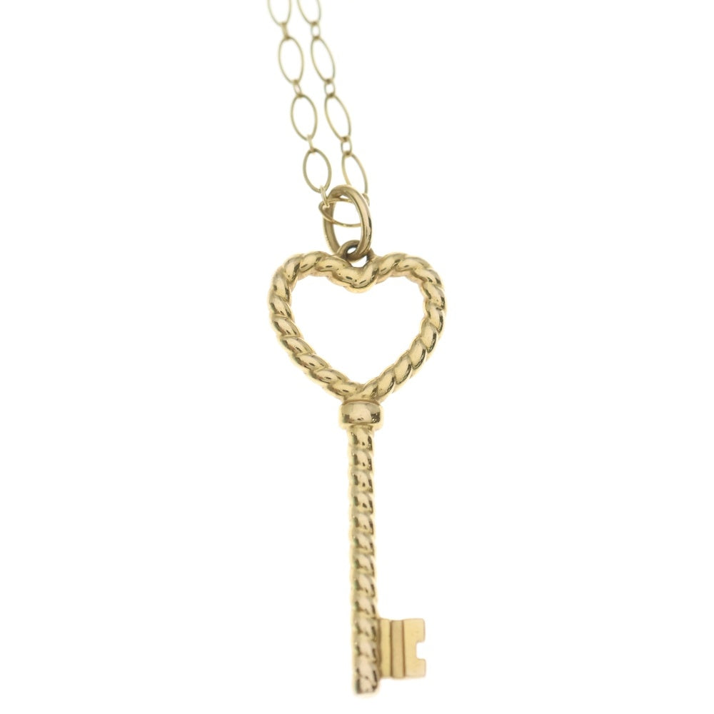 TIFFANY & Co.(ティファニー) ツイスト ハート キー ペンダント ネックレス チェーン ゴールド K18 7.8g レディース