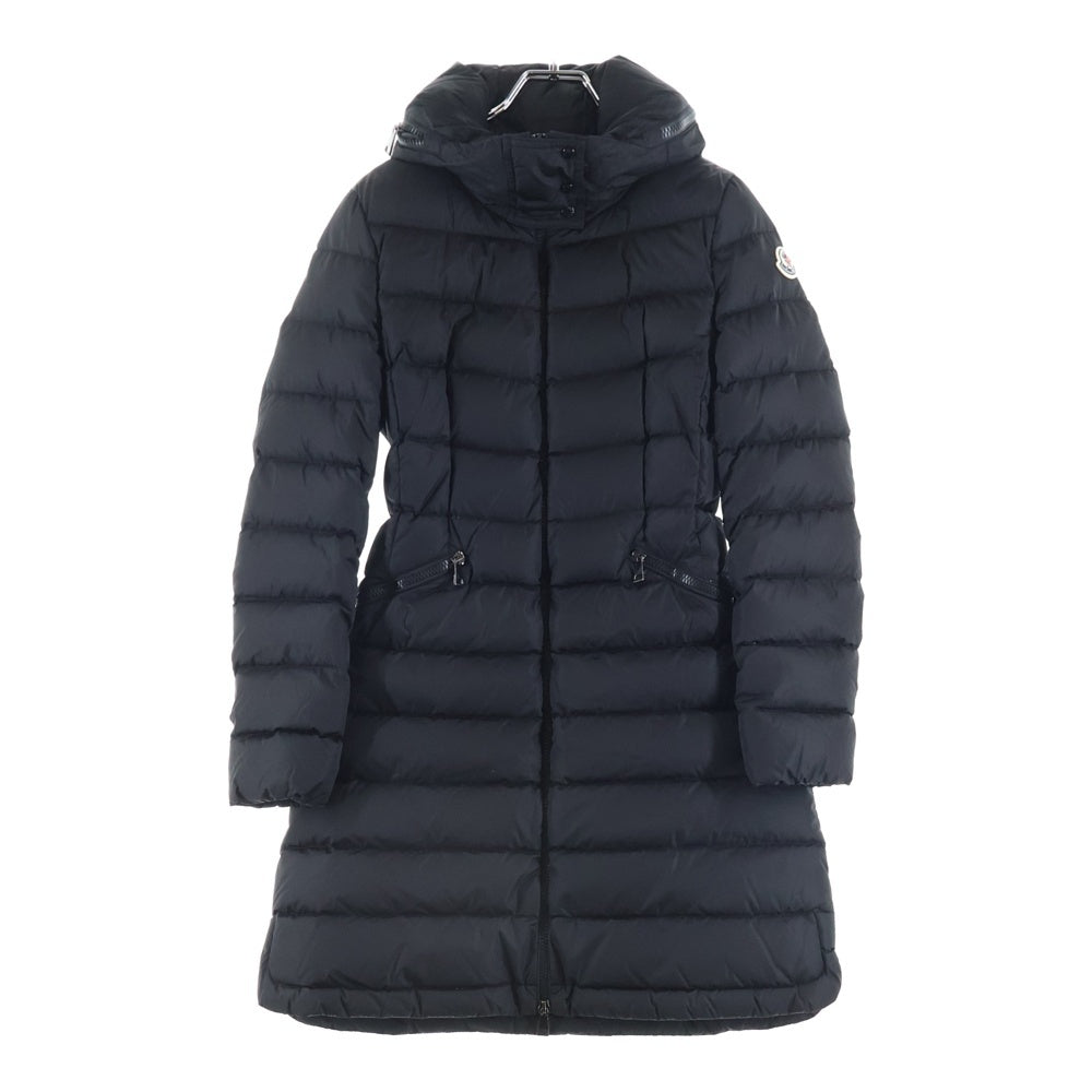MONCLER(モンクレール) 19AW FLAMMETTE フラメッテ ワッペンロゴ スタンドカラー ジップアップ ダウン ロング ジャケット ブラック レディース E20934993105 54155