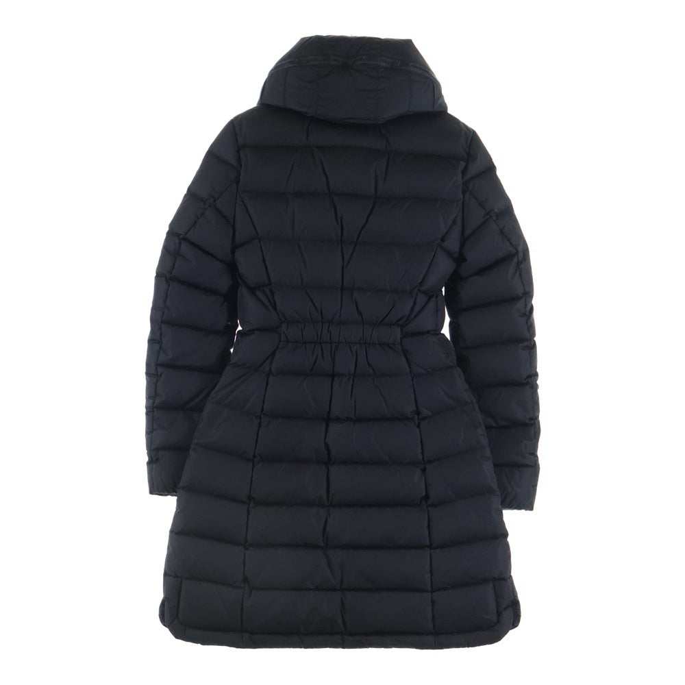 MONCLER(モンクレール) 19AW FLAMMETTE フラメッテ ワッペンロゴ スタンドカラー ジップアップ ダウン ロング ジャケット ブラック レディース E20934993105 54155