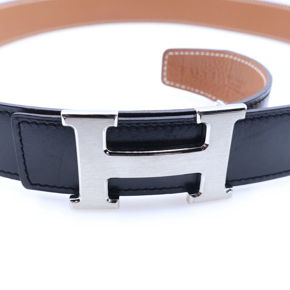 HERMES(エルメス) コンスタンスHベルト レザー ブラック □N刻印 シルバー金具 レディース