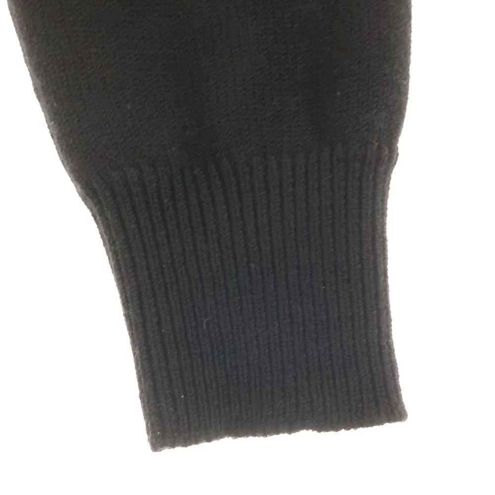 MONCLER(モンクレール) 21AW ワッペンロゴ ニット切り替え ジップアップ ダウンジャケット ブラック G20989B00010 A9462 レディース