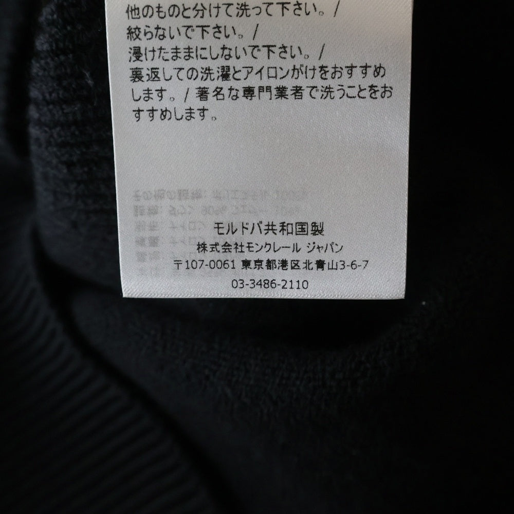 MONCLER(モンクレール) 21AW ワッペンロゴ ニット切り替え ジップアップ ダウンジャケット ブラック G20989B00010 A9462 レディース