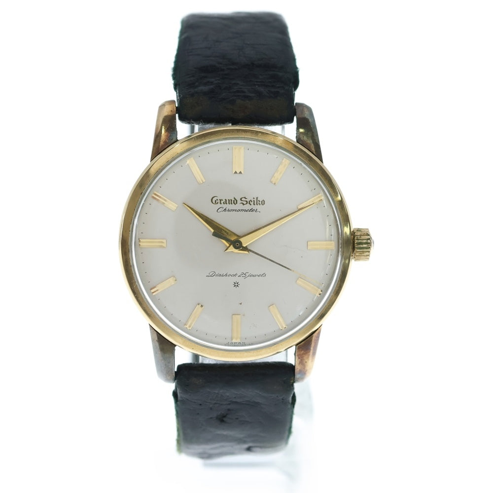 GRAND SEIKO(グランドセイコー) グランドセイコー ファーストモデル 白文字盤 ゴールド 14KFD/手巻き/社外革