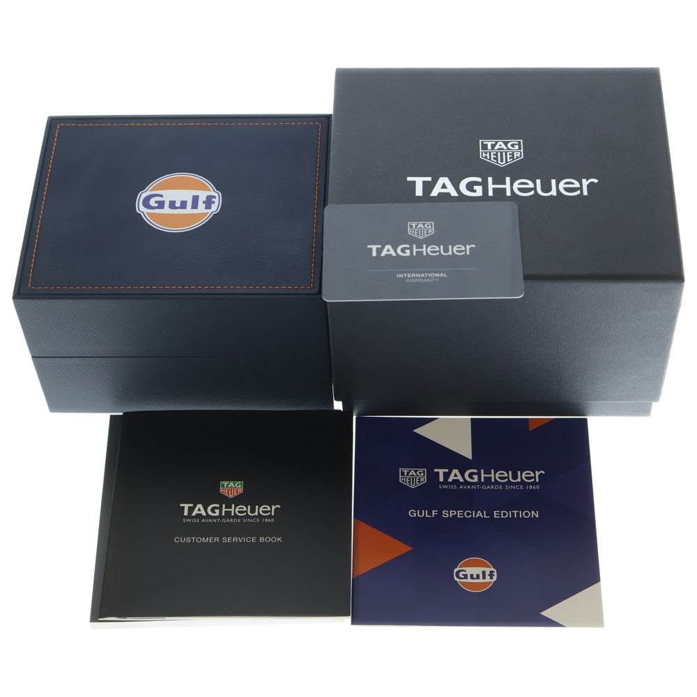 TAG HEUER(タグホイヤー) CAZ101N.FC8243 GULF SPECIAL EDITION FORMULA 1 フォーミュラ1 ガルフ クロノグラフ 青文字盤 SS×革/QZ ステンレス クォーツ 腕時計