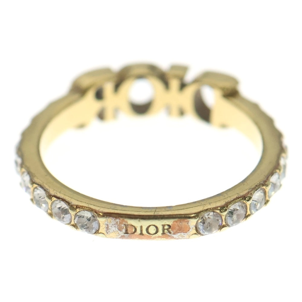 DIOR(ディオール) ロゴリング ラインストーン ゴールド GP #M レディース