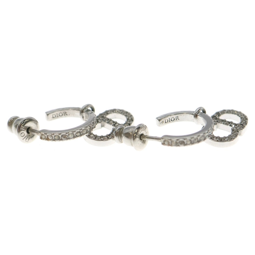 DIOR(ディオール) CDロゴ ラインストーン フープピアス シルバー GP レディース