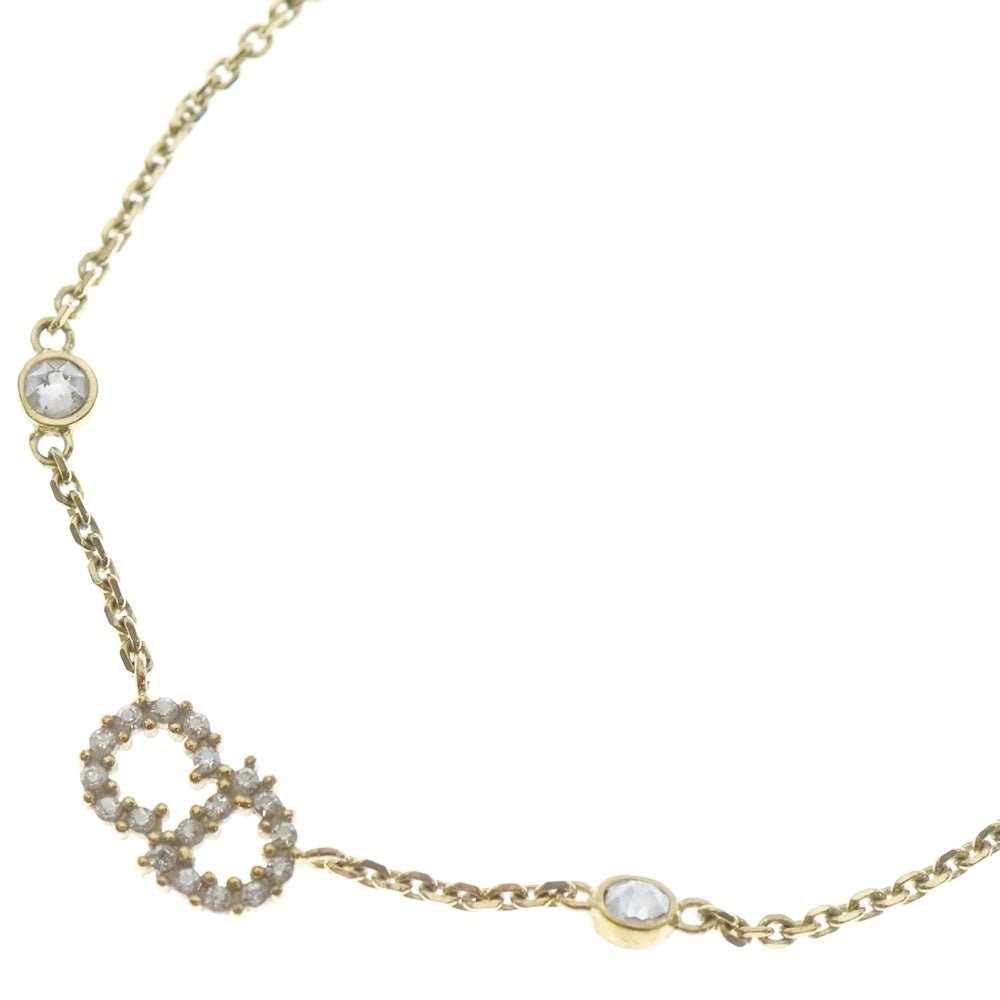 DIOR(ディオール) CDロゴ ラインストーンネックレス ペンダント チェーン ゴールド GP レディース