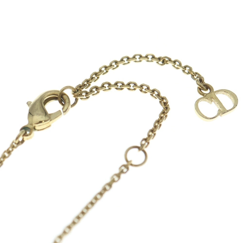 DIOR(ディオール) CDロゴ ラインストーンネックレス ペンダント チェーン ゴールド GP レディース