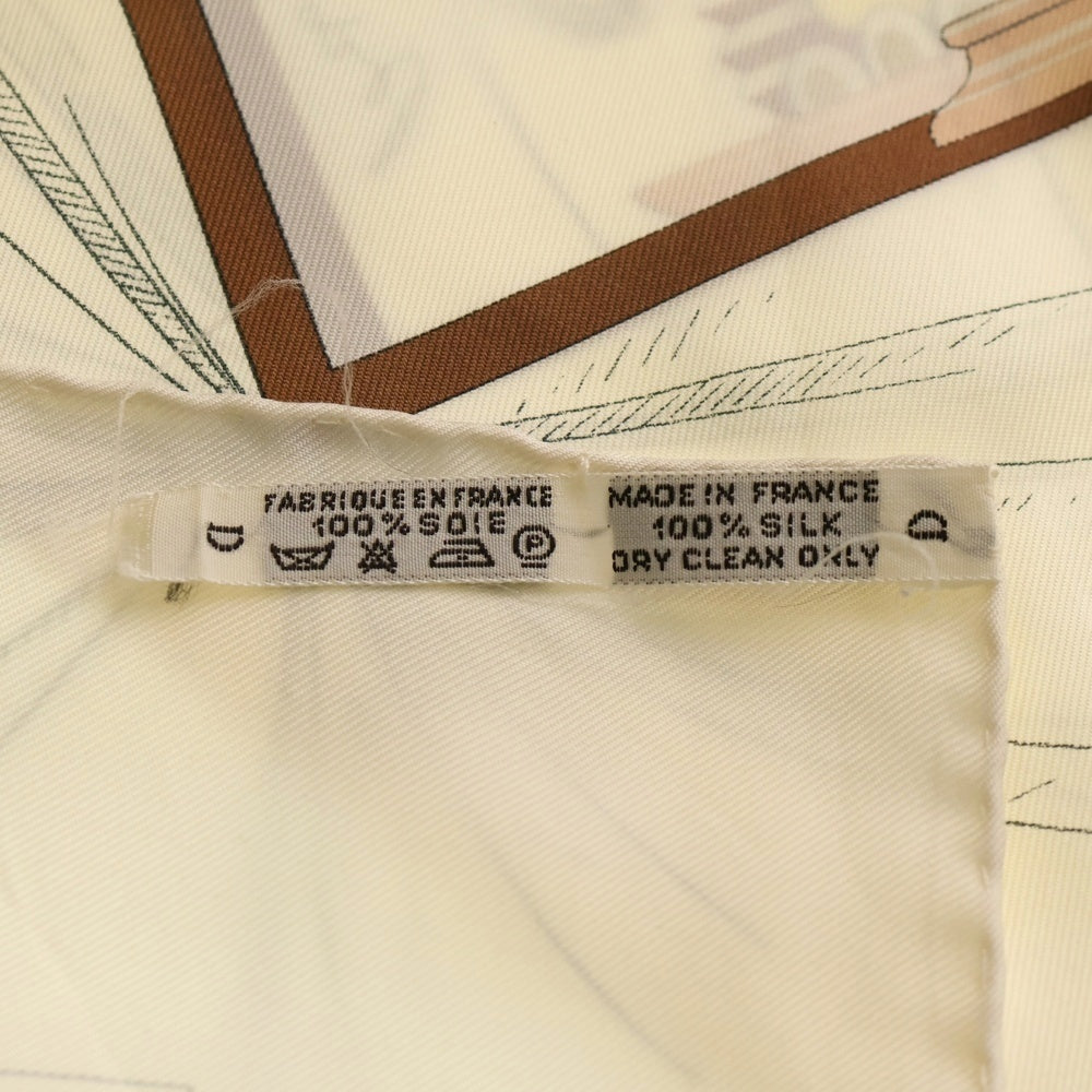 HERMES(エルメス) カレ90 シルク スカーフ フランス料理を讃えて A LA GLOIRE DE LA CUISINE FRANCAISE アイボリー レディース