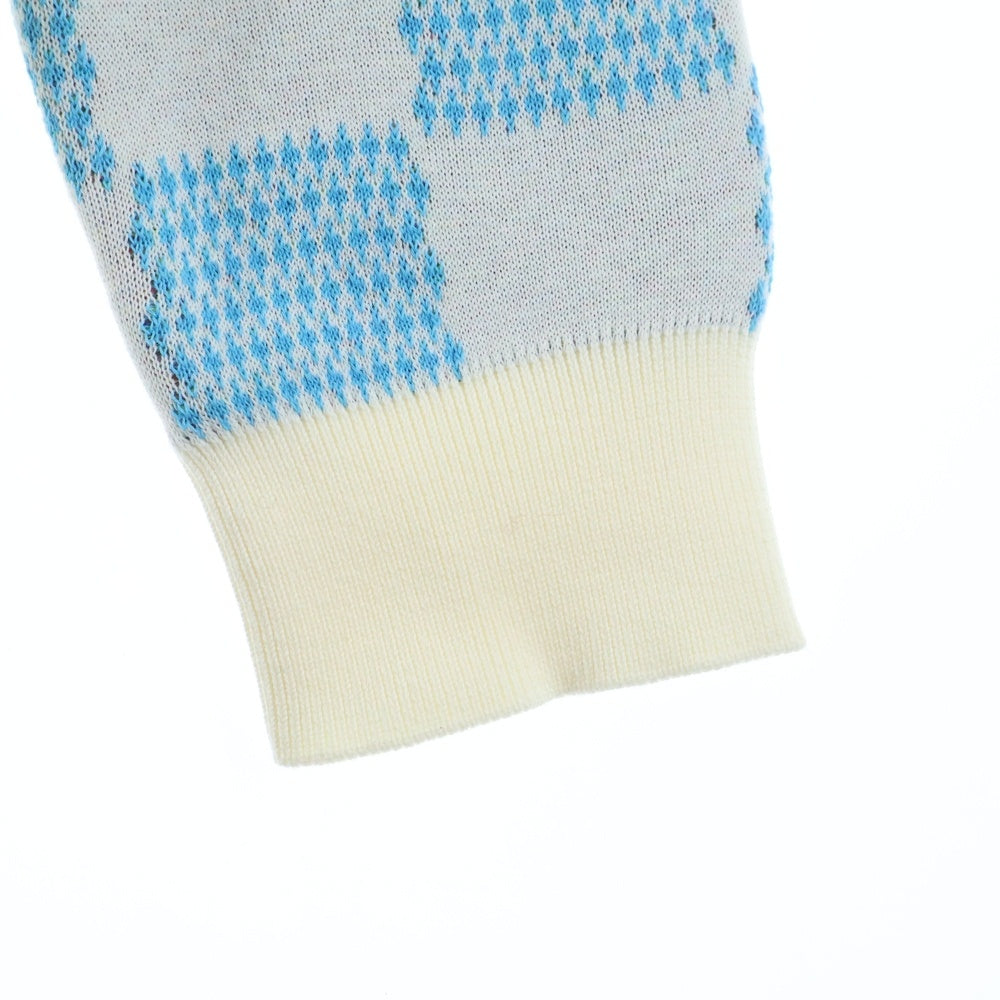 LOUIS VUITTON(ルイヴィトン) 21SS ダミエ ディストーデット ハーフジップニット ブルー/マルチ RM211 ZLW HKN79W