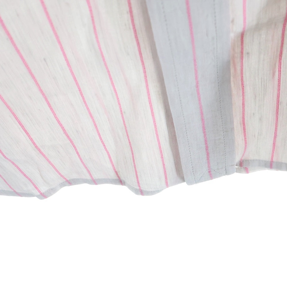 LOUIS VUITTON(ルイヴィトン) LVロゴ刺繍 ストライプ総柄 長袖シャツ ピンク