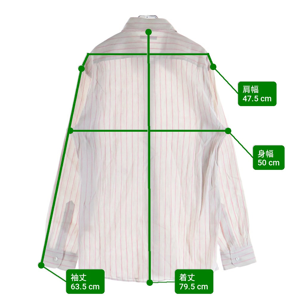 LOUIS VUITTON(ルイヴィトン) LVロゴ刺繍 ストライプ総柄 長袖シャツ ピンク