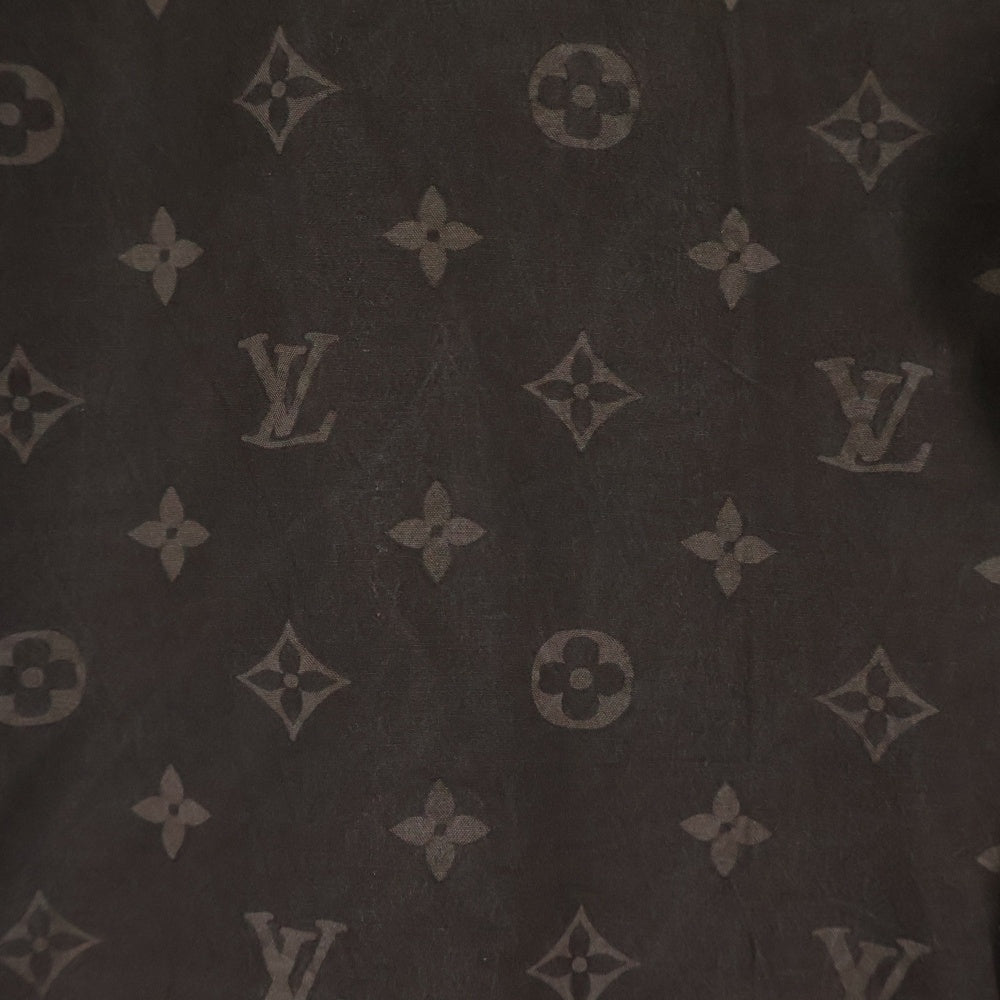 LOUIS VUITTON(ルイヴィトン) 06SS モノグラム総柄 シルク オープンカラー 半袖シャツ ブラウン RM061 MISH81ST2