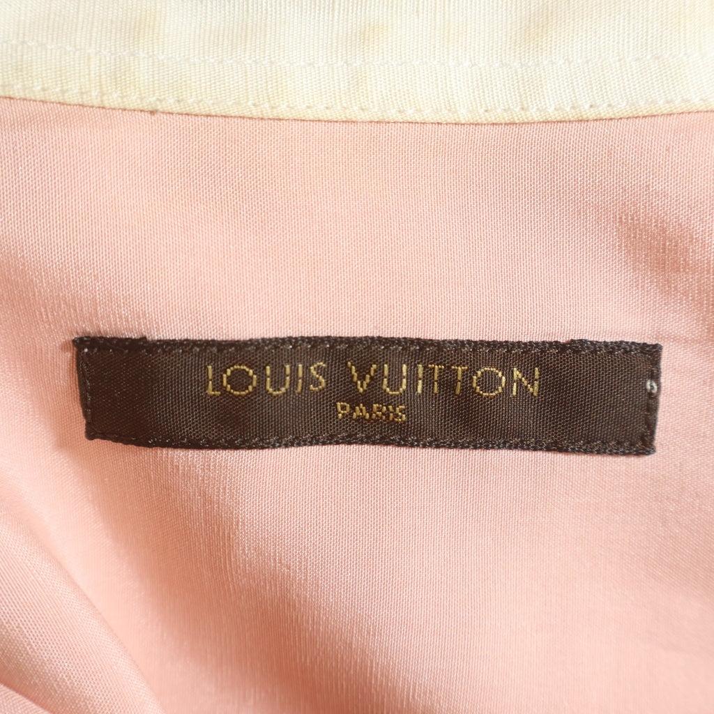 LOUIS VUITTON(ルイヴィトン) 06SS LVロゴ刺繍 シルク 半袖シャツ ピンク RM061 MISH80ST9