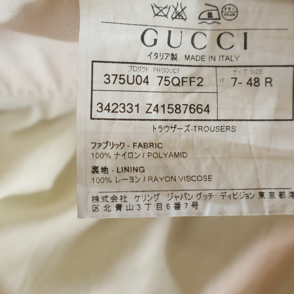 GUCCI(グッチ) ナイロン スラックスパンツ トラウザーズ ピンク 342331