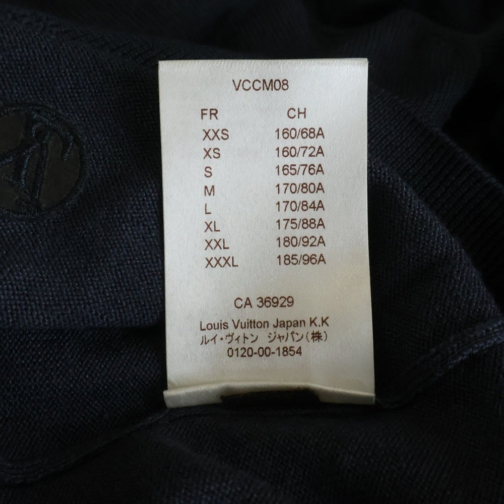LOUIS VUITTON(ルイヴィトン) 17SS LVロゴ刺繍 ジップアップ ドライバーズニット グレー RM171Q F87 HAN53W
