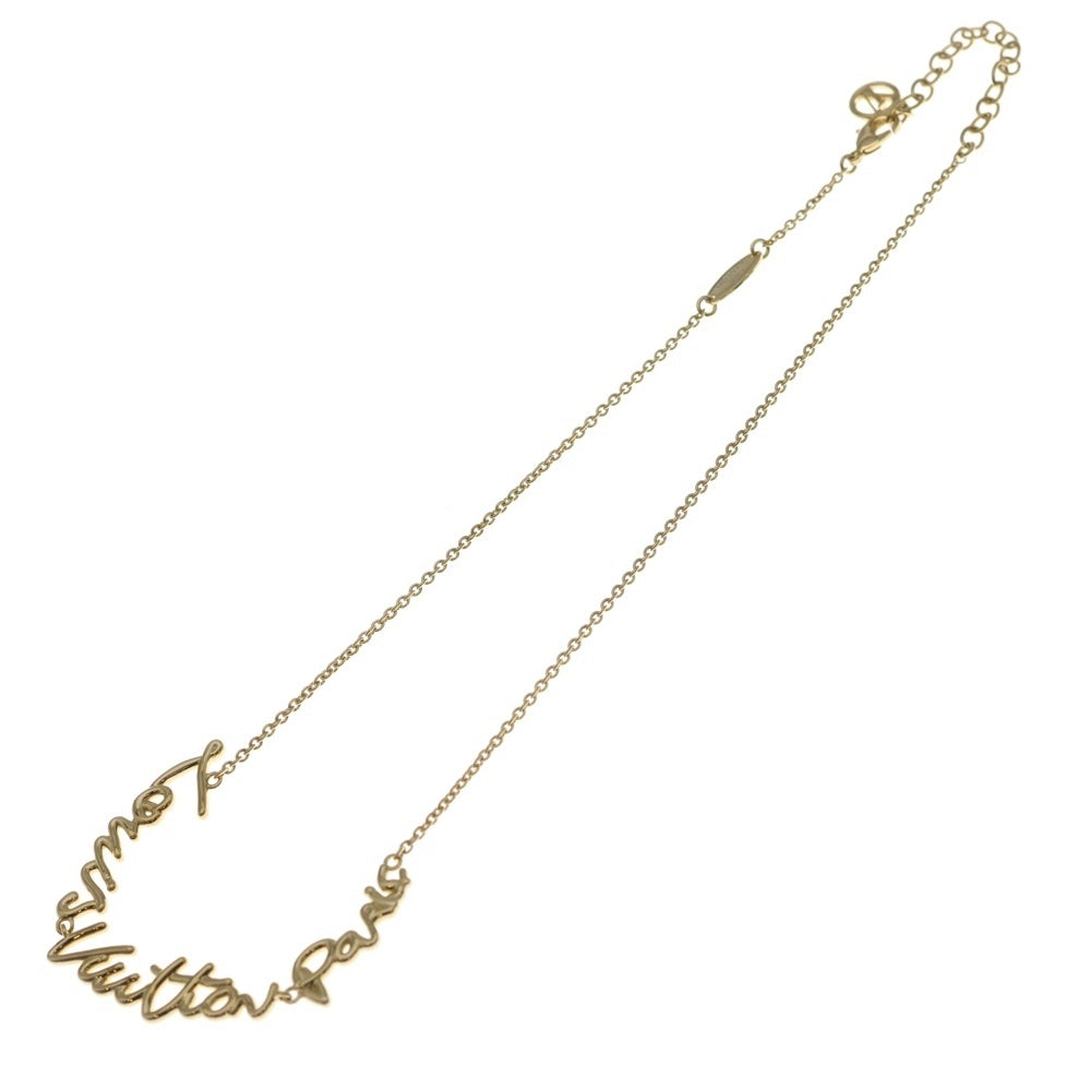 LOUIS VUITTON(ルイヴィトン) ネックレス・LV スクリプト ペンダント ネックレス ゴールド チェーン M03525 レディース