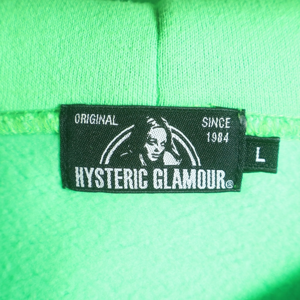 HYSTERIC GLAMOUR(ヒステリックグラマー) CIRCLE GIRL サークルガール プリント プルオーバースウェット パーカー フーディー ライトグリーン 02193CF13