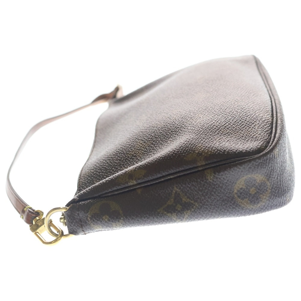 LOUIS VUITTON(ルイヴィトン) モノグラム ポシェットアクセソワール ハンドバッグ ケース ポーチ ブラウン レザー×PVC M51980 ゴールド金具 レディース