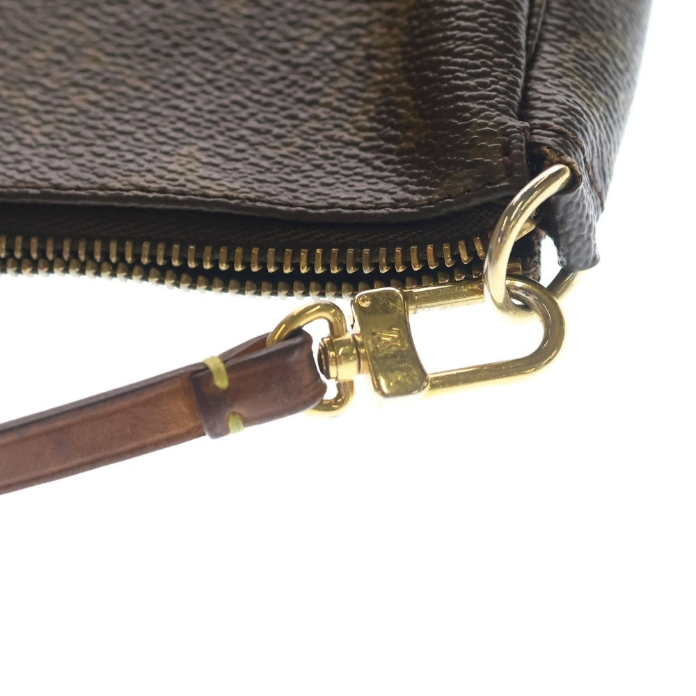 LOUIS VUITTON(ルイヴィトン) モノグラム ポシェットアクセソワール ハンドバッグ ケース ポーチ ブラウン レザー×PVC M51980 ゴールド金具 レディース