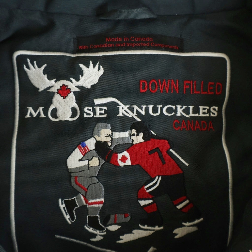 MOOSE KNUCKLES(ムースナックルズ) BALLISTIC BOMBER バリスティックボンバー ファーフーデッド ダウンジャケット ブラック M-076
