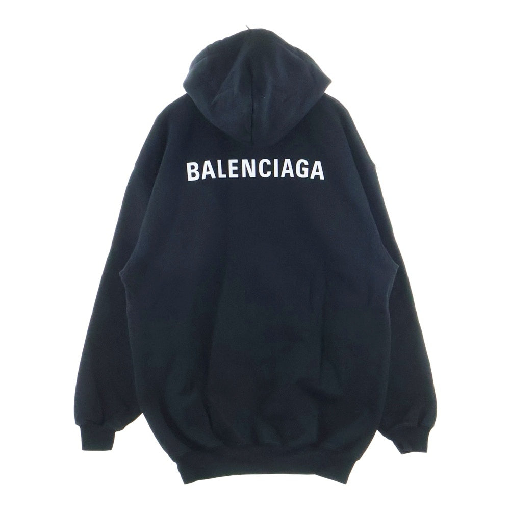BALENCIAGA(バレンシアガ) 20AW Logo Medium Fit Hoodie ロゴプルオーバースウェットパーカー フーディー ブラック 578135 TIV84