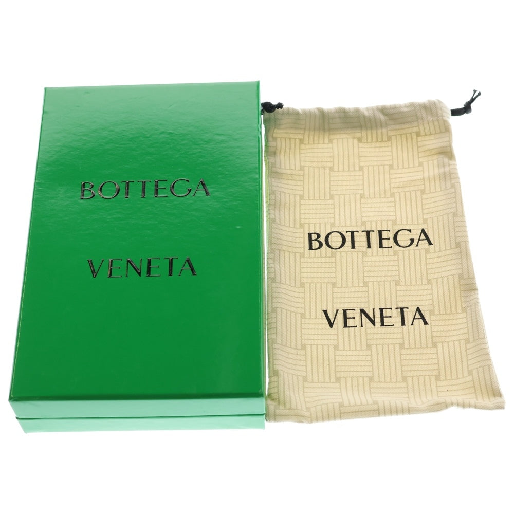 BOTTEGA VENETA(ボッテガヴェネタ) イントレチャート ラウンドファスナー ロングウォレット 長財布 カードケース ブラック×グリーン 593217 シルバー金具