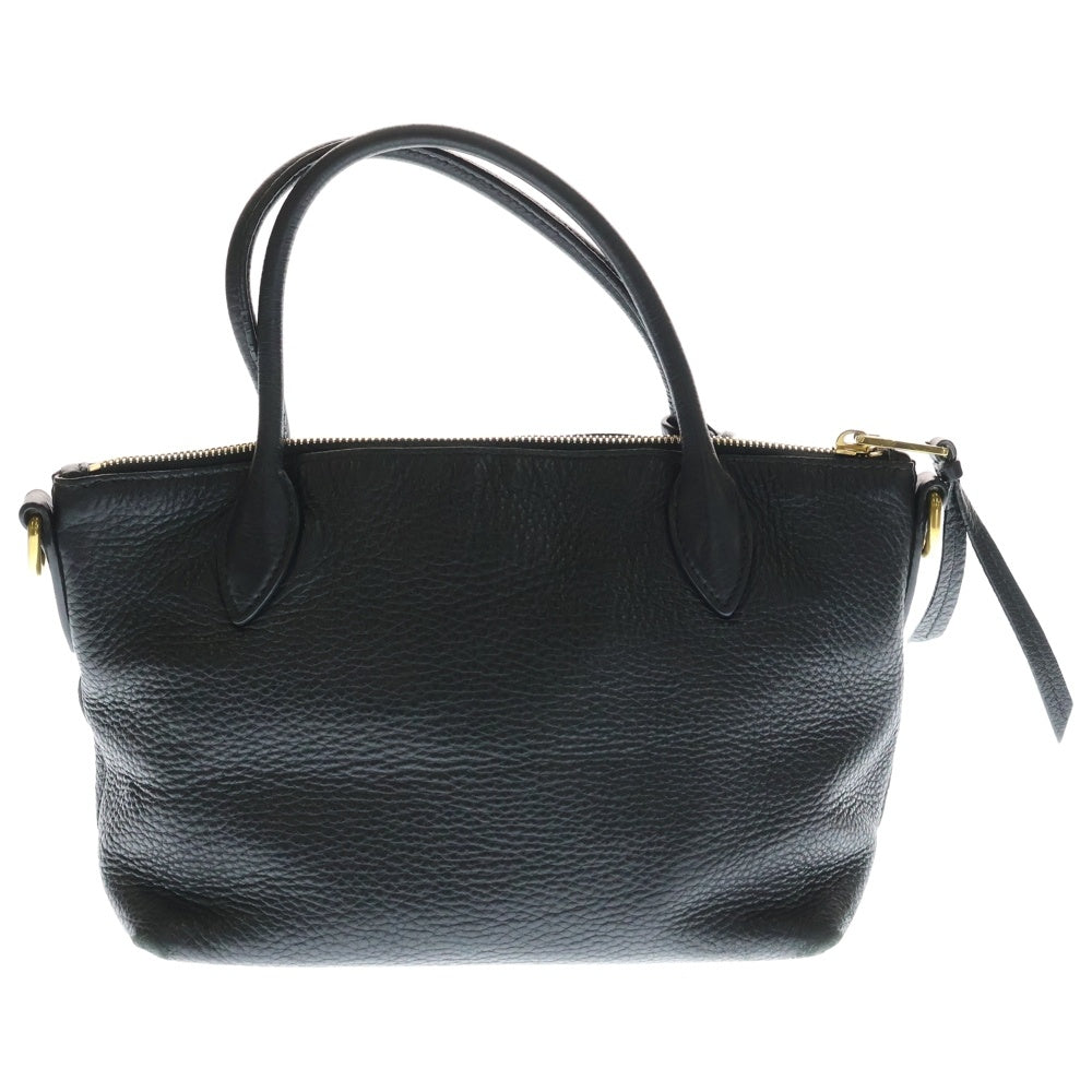 PRADA(プラダ) ヴィッテロダイノ 2WAYハンドバッグ ショルダーバッグ ブラック レザー 1BA111 ゴールド金具 レディース