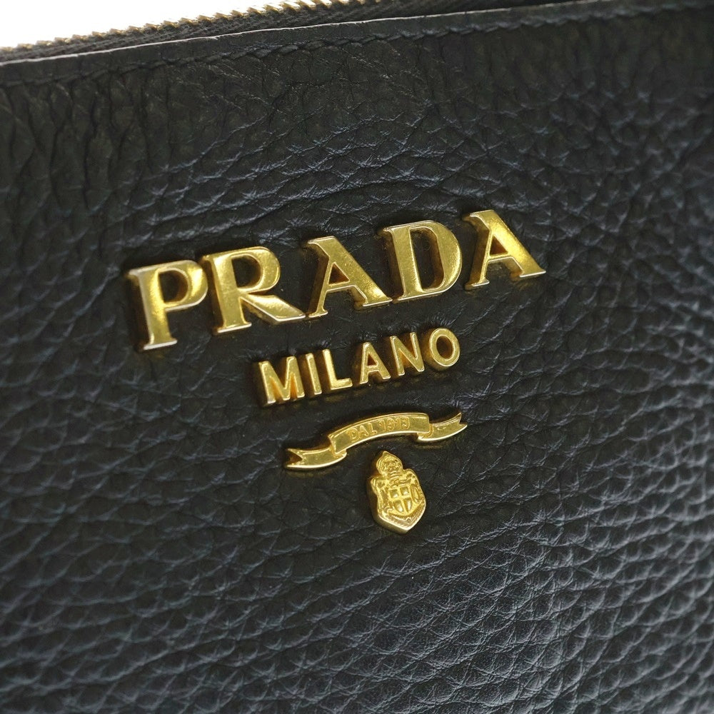 PRADA(プラダ) ヴィッテロダイノ 2WAYハンドバッグ ショルダーバッグ ブラック レザー 1BA111 ゴールド金具 レディース