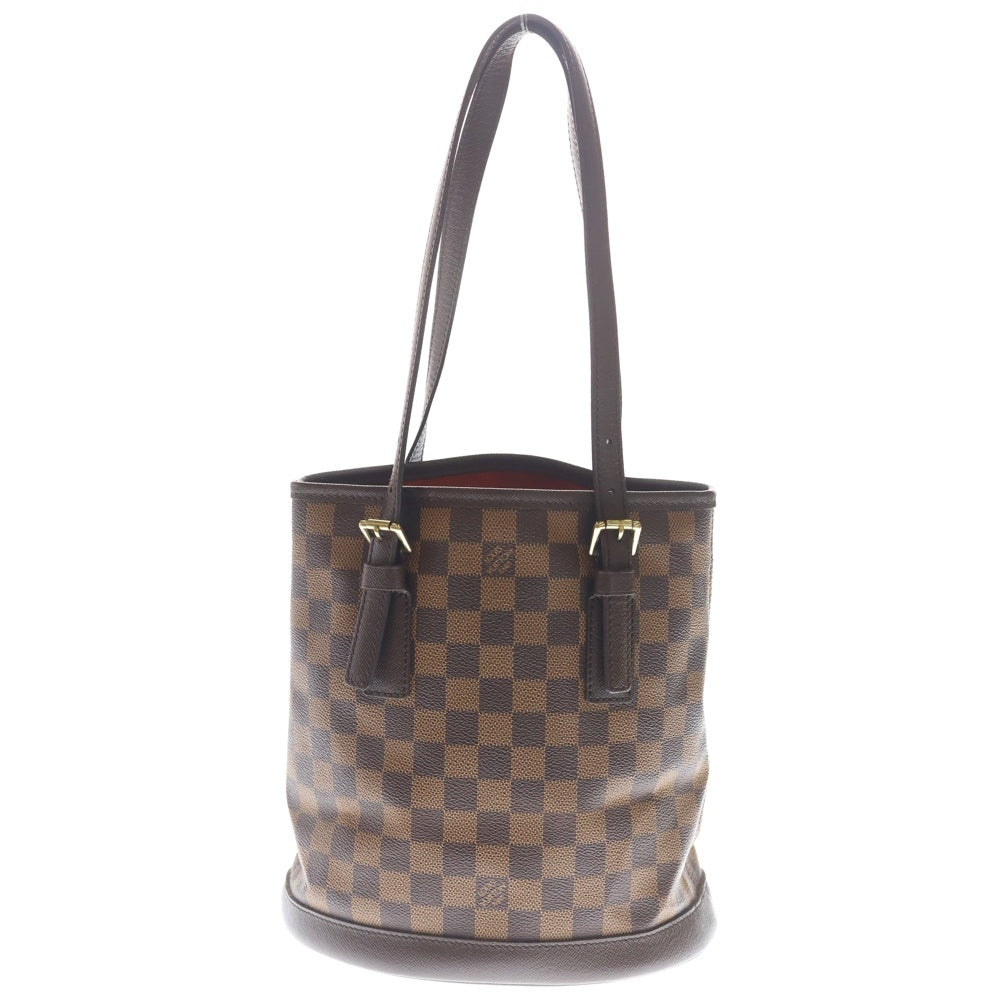 LOUIS VUITTON(ルイヴィトン) マレ ダミエ PVC レザー ショルダー トートバッグ ゴールド金具 ブラウン N42240 レディース