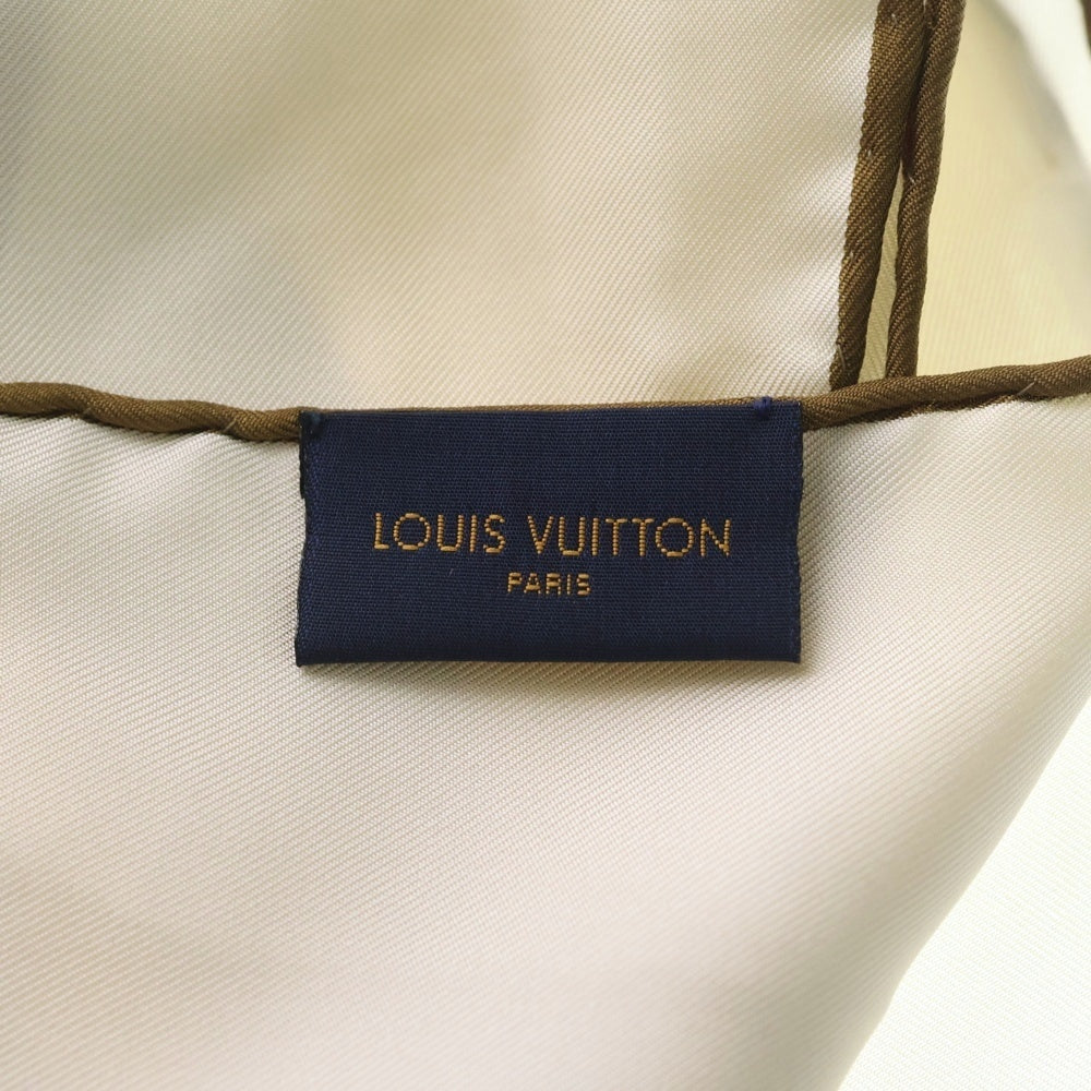 LOUIS VUITTON(ルイヴィトン) モノグラム シルクスカーフ ブラウン×ホワイト レディース