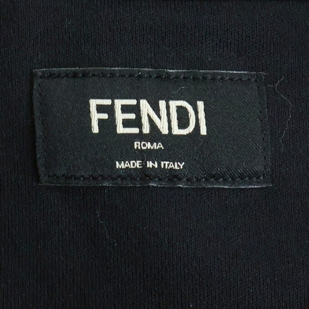 FENDI(フェンディ) ズッカ柄 FFロゴポケット クルーネック 半袖 Tシャツ カットソー ブラック FY0936 AQJA