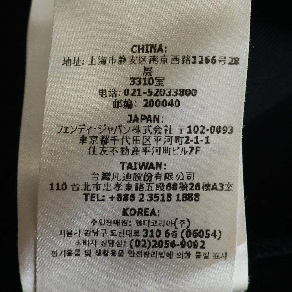 FENDI(フェンディ) ズッカ柄 FFロゴポケット クルーネック 半袖 Tシャツ カットソー ブラック FY0936 AQJA