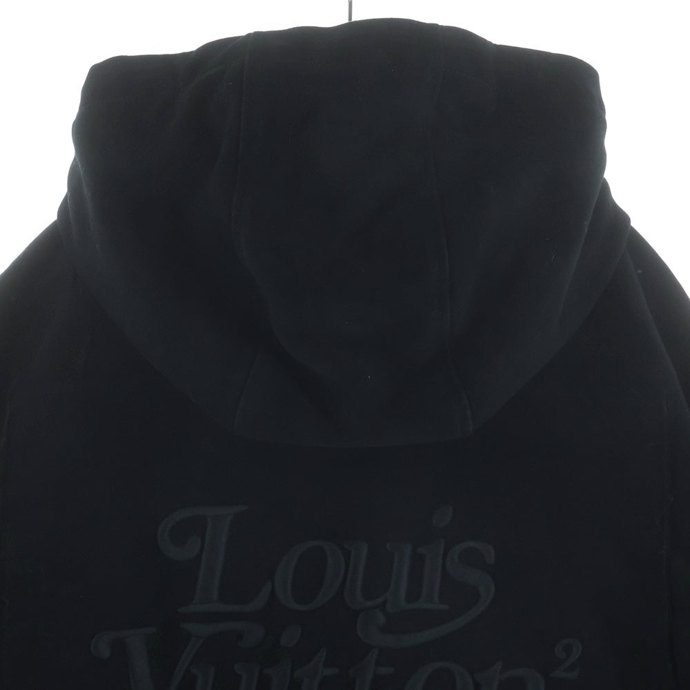 LOUIS VUITTON(ルイヴィトン) 20AW ×NIGO ニゴー ロゴ刺繍 ウール フーデッド ジップアップ ジャケット コート ブラック HJK02EVFS A498