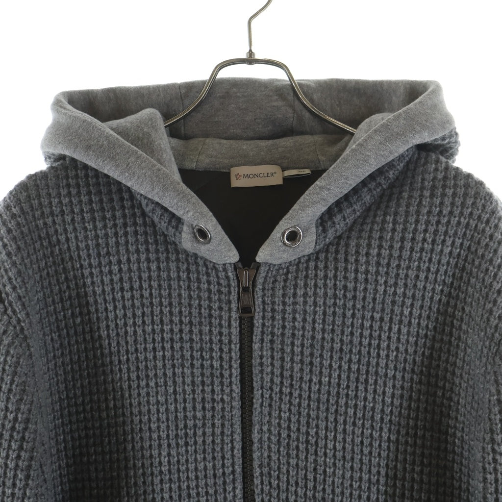 MONCLER(モンクレール) ワッフル ダウン切り替え パーカー フーディー グレー×カーキ C20918413800