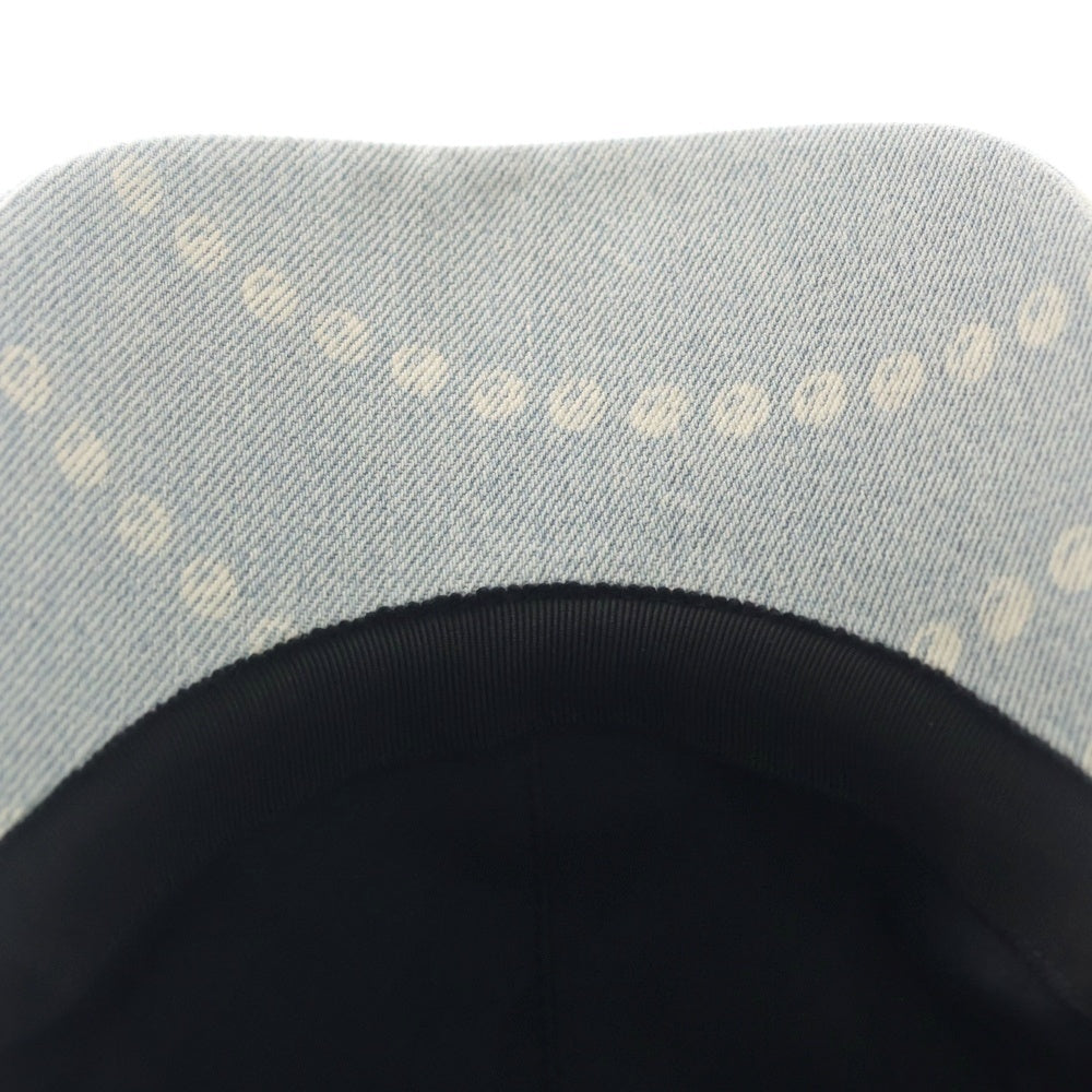 CHANEL(シャネル) 25SS ココマーク ウォッシュ加工 プリント デニム ベースボールキャップ 帽子 インディゴ レディース