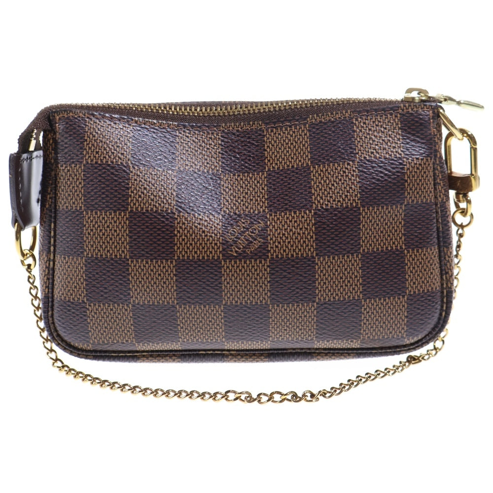 LOUIS VUITTON(ルイヴィトン) ダミエ ミニ・ポシェット・アクセソワール ポーチ ハンドバッグ ブラウン PVC N58009 レディース