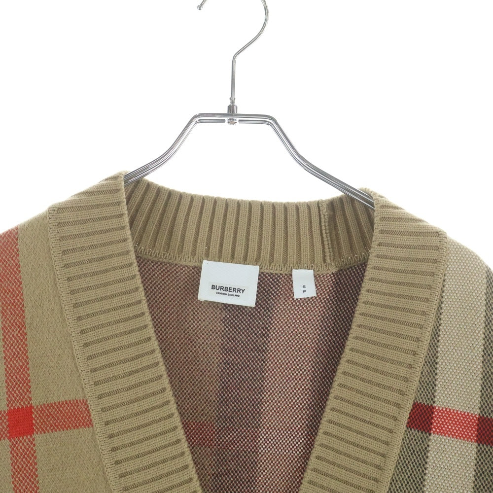 BURBERRY(バーバリー) ノヴァチェック カーディガン S ベージュ 8039153