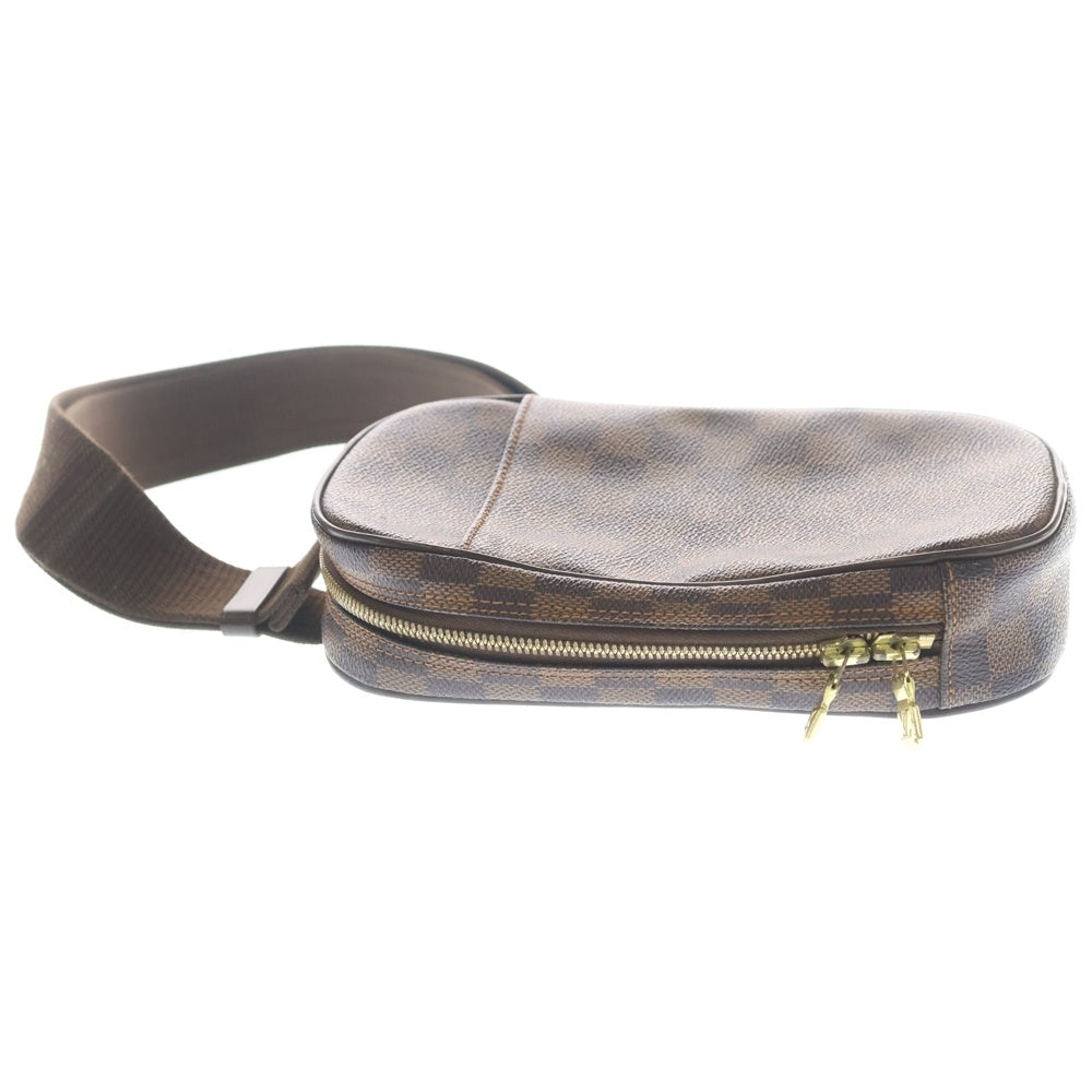 LOUIS VUITTON(ルイヴィトン) ダミエ ポシェットガンジュ ウエストバッグ ボディバッグ ショルダーバッグ ブラウン レザー×PVC N51870 ゴールド金具 レディース