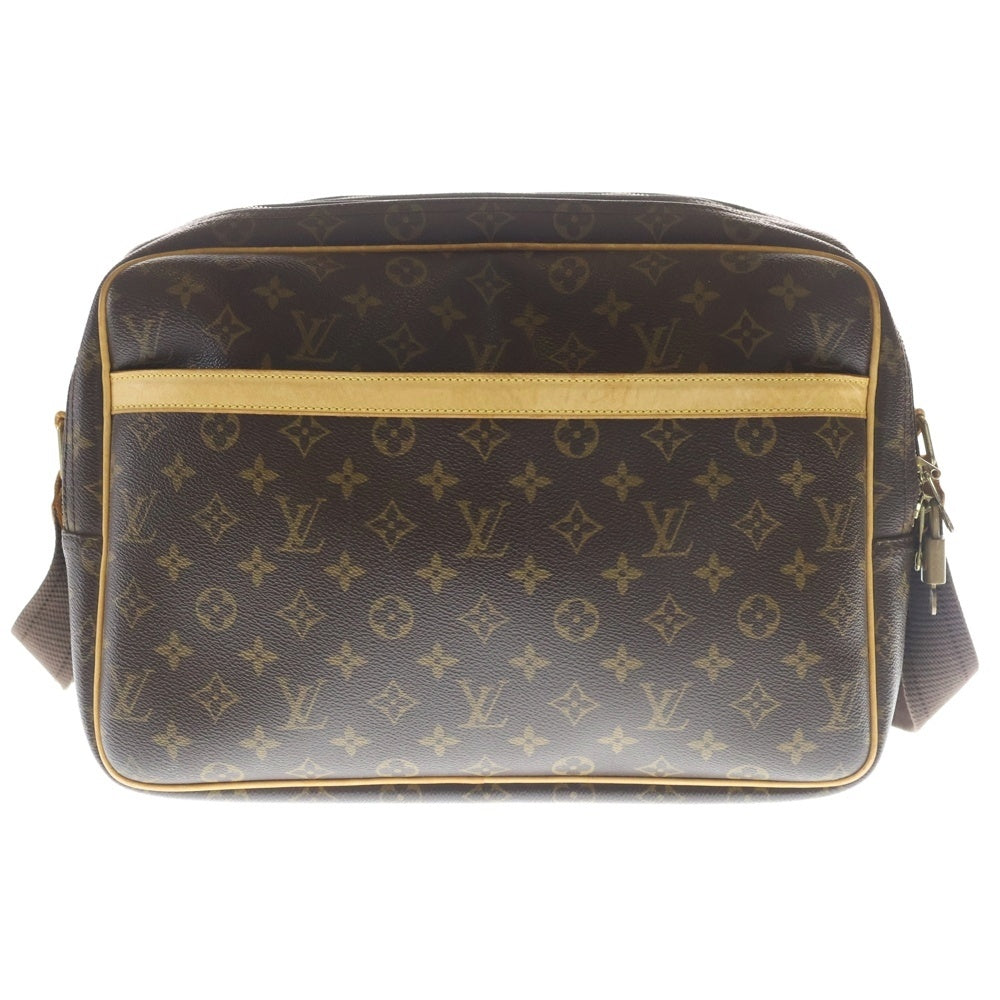 LOUIS VUITTON(ルイヴィトン) リポーターGM モノグラム PVC レザー ショルダーバッグ ゴールド金具 ブラウン M45252 レディース