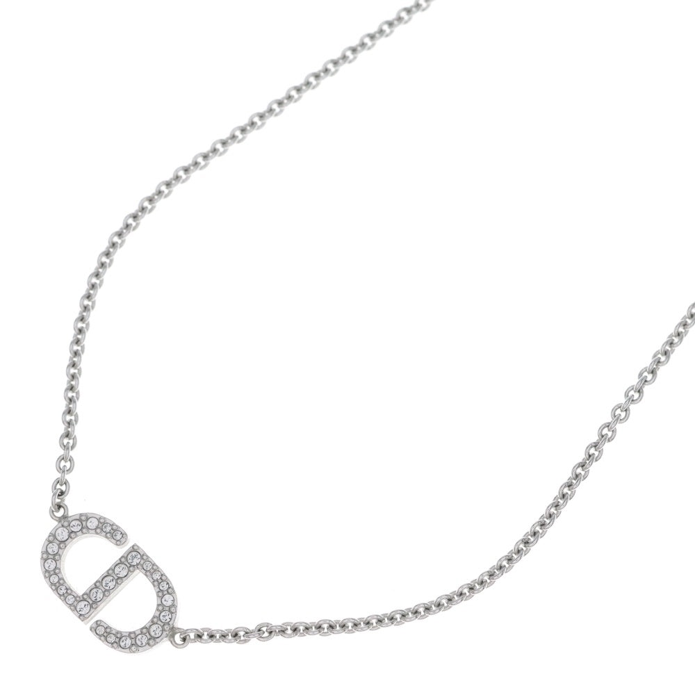 DIOR(ディオール) Petit CD ネックレス ペンダント チェーン シルバー メタル×ラインストーン N2241WOMCY_D001 レディース