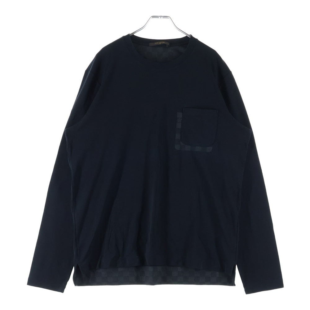 LOUIS VUITTON(ルイヴィトン) 13SS ダミエ ポケット クルーネック ロングスリーブ 長袖Tシャツ カットソー ブラック RM131D H1JR13JEI