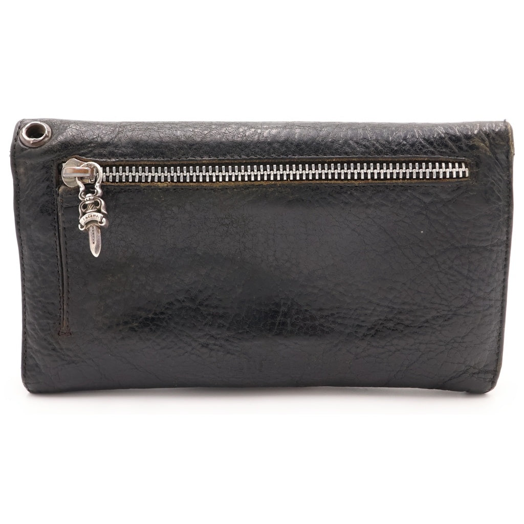 CHROME HEARTS(クロムハーツ) WAVE ウェーブ レザーウォレット 財布 ブラックBCA375